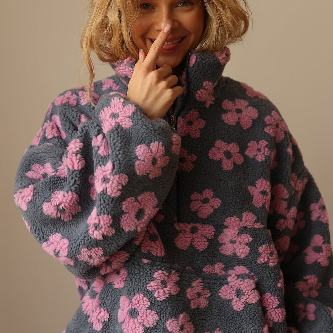 Auricci Floral Fleece-Pullover
